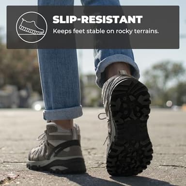 NORTIV 8 Women's Waterproof Hiking Boots Outdoor Trekking Camping Trail Hiking Boot Seeker,Size 5,Light Grey,Seeker - Image 4