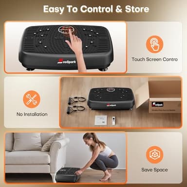 Vibration Plate Exercise Machine, 2025 Upgraded Double Motors Vibration Plate for Lymphatic Drainage, EvoSpark 3D PRO Vibration Plates for Weight Loss,450 Lbs Capacity Vibrate Fitness Platform - Image 8