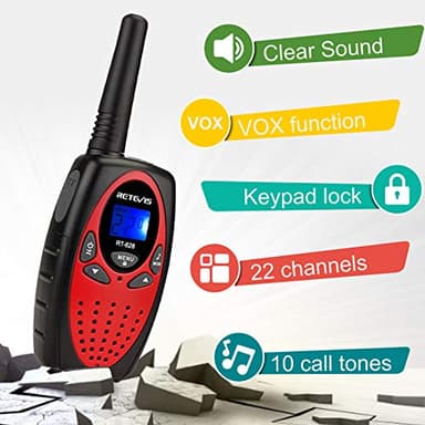 Retevis RT628 Walkie Talkies for Kids,Toys Gifts for 6-12 Years Old Boys Girls,Long Range 2 Way Radio 22CH VOX,Birthday Gift,Family Walkie Talkie for Camping Hiking Indoor Outdoor - Image 4