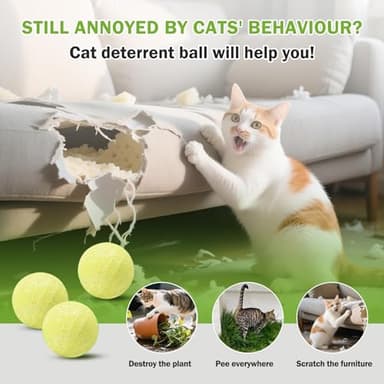 10Pack Cat Repellent Outdoor & Indoor: Natural Cat Deterrent Essential Oils Ball-Natural Extract Essential Oil, Anti Cat Scratch for Furniture, Keep Cats Off Yard Garden Lawn Plants Trash Can (10Pcs) - Image 3