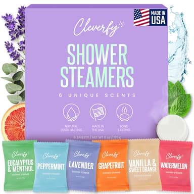 Cleverfy Shower Steamers Aromatherapy – Stocking Stuffers for Women, Teens and Wife – Christmas Gifts for Women and Teen Girls – Self-Care Shower Bombs for Stress Relief and Relaxation – 6 Tablets - Image 1