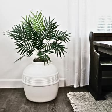 Good Pet Stuff Hidden Cat Litter Box Enclosure with Artificial Plant, Decorative Round Planter, Removable Tray, Charcoal Filter Odor Control, Easy-to-Clean, Made in USA, Essentials Kit, White - Image 17