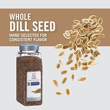 McCormick Culinary Whole Dill Seed, 15 oz - One 15 Ounce Container of Dill Seed Spice, Versatile for Use in Salads, Dressings, Bread, Entrees, Pickling and More - Image 4