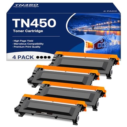 Tn450 Toner Cartridge High Yield Replacement for Brother TN-450 TN420 Compatible with HL-2270DW HL-2280DW MFC-7360N MFC-7860DW DCP-7065DN Printer (4 Black) - Image 1