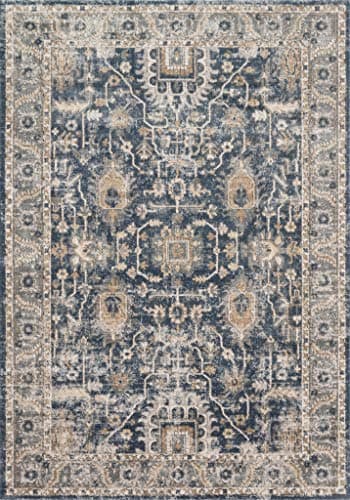 Loloi Teagan Collection TEA-03 Denim/Pebble 9'-9" x 13'-6" Area Rug, Large, Soft Neutral Rug, High-Traffic for Living Room, Bedroom, Home Office, Dining Area - Image 3