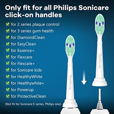 Toptheway Toothbrush Replacement Heads Compatible with Philips Sonicare ProtectiveClean DiamondClean C2 G2 W 4100 5100 5300 Plaque Control, 10 Pack - Image 2