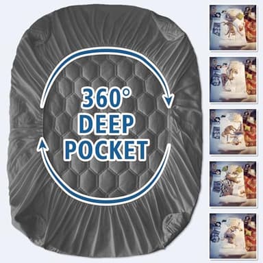 Lunsing Queen Size Mattress Protector, Waterproof Breathable Soft Queen Mattress Pad Cover, Machine Washable, 6-18 in Deep Pocket, Grey - Image 5