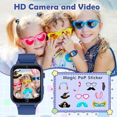 Luyiilo Smart Watch for Kids, with 26 Puzzle Games, Touch Screen, HD Camera, Alarm Clock, Toys for Ages 4-12 Years Old.Birthday Gift for Boys Girls (Blue) - Image 3
