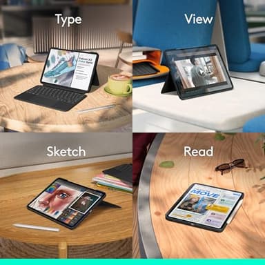 Logitech Combo Touch iPad Pro 11-inch (M4)(2024) Keyboard Case - Detachable Backlit Keyboard for iPad Pro 11, Kickstand, Multi-use Mode - Midnight Black - Image 8