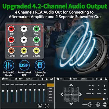 [QLED Screen Upgrade] 7" Double Din Car Stereo with Dash Cam, Wireless Apple CarPlay and Android Auto, Bluetooth 5.3, 240W 4.2-Channel Audio Output, MirrorLink, Backup Camera, AM/FM Car Radio - Image 4