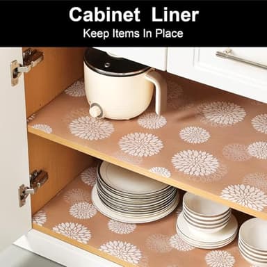 Cooyes Shelf Liners for Kitchen Cabinets Waterproof & Oil-Proof Kitchen Cupboard Mats Non-Slip Drawer Mats EVA Material Non Adhesive Fridge Liner for Shelves - Image 3
