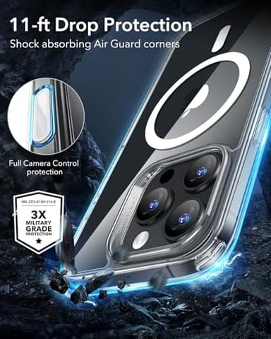 ESR for iPhone 16 Pro Case, Compatible with MagSafe, Shockproof Military-Grade tection, Magnetic iPhone Case for iPhone 16 Pro, Classic Hybrid Case (HaloLock), Frosted Black - Image 7