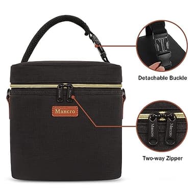 Mancro Breastmilk Cooler Bag with Ice Pack, Fits 6 Baby Bottles Up to 9 Ounce Insulated Baby Bottle Bag, Breast Milk Cooler on The go with Strap, Bottle Storage Bag for Nursing Mom Daycare, Black - Image 5