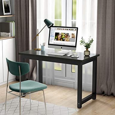 Tribesigns Computer Desk, 47 inch Modern Simple Office Desk Computer Table Study Writing Desk for Home Office, Black - Image 2