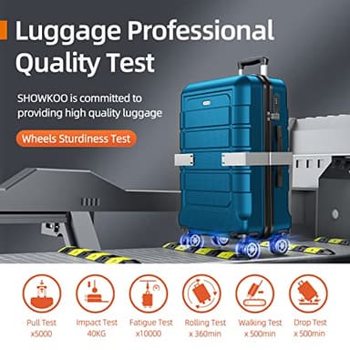 SHOWKOO Luggage Sets Expandable PC+ABS Durable Suitcase Sets Double Wheels TSA Lock Sea Blue 3PCS - Image 8