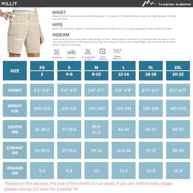 Willit Women's 10" Hiking Cargo Shorts Stretch Golf Active Long Shorts Quick Dry Outdoor Summer Shorts Sage Green L - Image 7