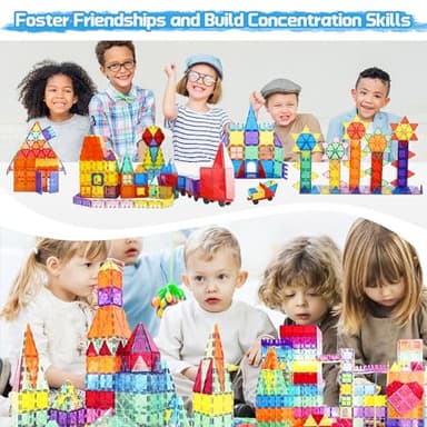 Paaxido Magnetic Tiles - 100 Pieces Magnetic Blocks for Kids, Magnet Tiles Building Blocks Set, Construction STEM Magnet Toys Gift for Kids, Boys and Girls 3 4 5 6 7 8+ Year Old - Image 5