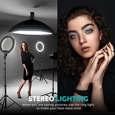 Weilisi 12'' Ring Light with Stand 72'' Tall & 2 Phone Holders,38 Color Modes Selfie Light with Tripod Stand, Big LED Ring Light for iPhone/Android/Camera,YouTube,Makeup - Image 8