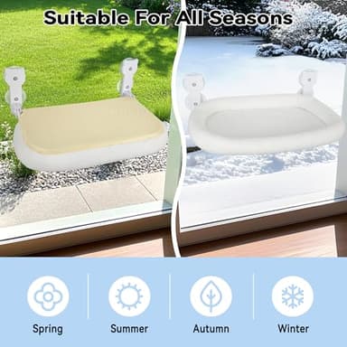 Cat Window Perch, Cat Window Hammock Soft and Comfortable Window Seat Bed with Washable Cover,Simple Install and Easy Clean Upgraded Suction Cups Hold up to 40lbs,Suitable for Window Width Over 24in - Image 3