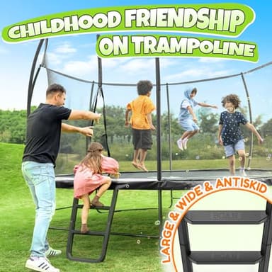 BCAN Trampoline 8FT 10FT 12FT 14FT 15FT 16FT Recreational Trampoline with Enclosure for Kids Adults, ASTM Approved, Outdoor Trampoline with Ladder for Kids - Image 7