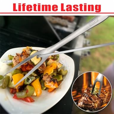 GRILLART BBQ Tools Grill Tools Set -18Inch Grilling Tools BBQ Set - Grill Accessories w/BBQ Tongs, Spatula, Fork, Brush- Stainless Grill Kit Grilling Set - Gift Ideas BBQ Accessories Gifts for Men Dad - Image 5