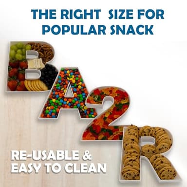 10" Reusable Plastic Box Form Tray Display for Treats, Charcuterie, Cake Pop, Candy, Charcuterie Box, Custom Charcuterie Letters Fillable - Reusable Letter Box - (White Plastic, S) - Image 8