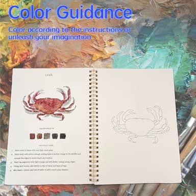 Watercolor Workbooks for Beginners,16 Spiral-Bound Pages Dispersed Watercolor Book for Adults, Arts and Crafts Supplies Gift (Animals) - Image 3