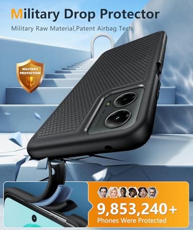 FNTCASE for Motorola Moto G-5G-2024 Case: Dual Layer Heavy Duty Cell Phone Protective Cover Shockproof Rugged with Non-Slip Textured - Military Drop Protection Bumper Tough Case (Black) - Image 3