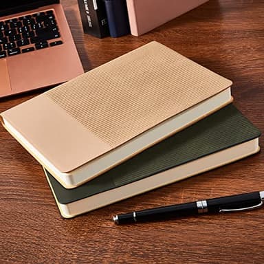 TSFPapier Lined Journal Notebook for Work College Ruled Note Book 5.79"x8.27" A5 PU Leather Daily Journaling 216 Pages for Women Men Writing Home School Supplies Business (A5 Lined 216pages, 01-Khaki) - Image 9
