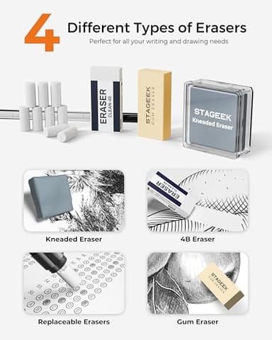 30PCS Black Metal Mechanical Pencil Set in Leather Case, 0.5/0.7/0.9/2.0mm Art Drafting Pencils with 16 Tubes Graphite Leads (6B 4B 2B HB 2H 4H) & Colored Refills for Sketching, Drawing, Writing - Image 5