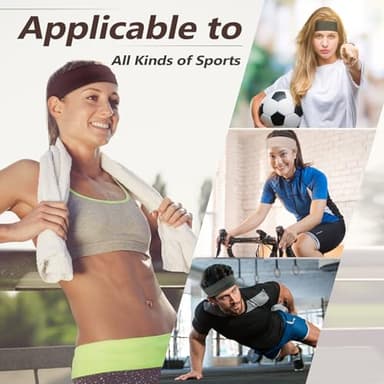 DiyJibb Headbands for Women, Stretchy Non Slip Soft Cotton Cloth Hair Bands for Sports, Workout, Yoga and Running, 7pcs (Light Pink, Dark Brown, Purple, Dark Gray, Turquoise, Light Yellow, Brown) - Image 3