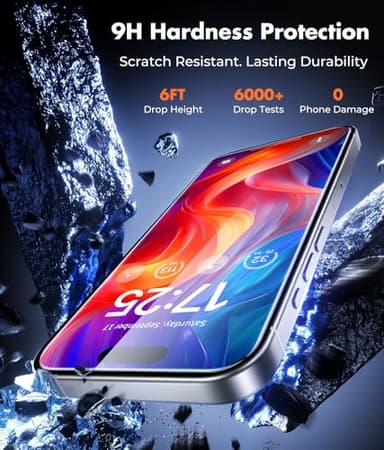 UNBREAKcable 2-Pack Screen Protector for iPhone 16 Pro, Double Shatterproof Tempered Glass [Easy Installation Frame] [9H Hardness] [99.99% HD Clear] [Case Friendly] for Apple iPhone 16 Pro 6.3 inch - Image 5