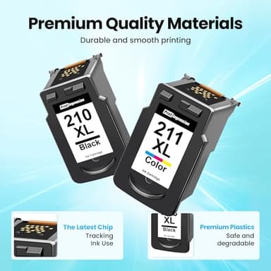 210XL and 211XL Ink Cartridges Replacement for Canon 210 XL and 211 XL Ink Cartridges 211XL Color 210XL Black Ink Cartridge Work for IP2702 MP230 MP250 MP280 MP480 MX320 MX330 MX340 (1 Black,1 Color) - Image 4