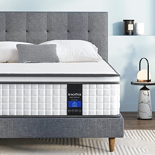 Inofia Twin Mattress, 10 Inch Twin Size Hybrid Mattress with Gel Memory Foam, Breathable Comfortable Single Mattress, Fiberglass Free, Individually Wrapped Coils, Supportive&Pressure Relief - Image 1