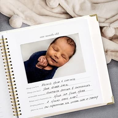 Keepsake Baby Memory Book for Boys and Girls – Timeless First 5 Year Baby Book – Neutral Journal Scrapbook or Photo Album - Record a Milestone for Every Event from Birth to Age 5 - Image 2