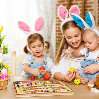 zhiwuzhu Montessori Toys,Magnetic Color and Number Maze,Wooden Toys for Ages 2-4,Toddler Fine Motor Skills Toys for Boys Girls - Image 7