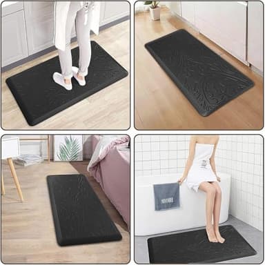 KMAT Kitchen Mat Cushioned Anti-Fatigue Floor Mat Waterproof Non-Slip Standing Mat Ergonomic Comfort Floor Mat Rug for Home,Office,Sink,Laundry,Desk 39"(L) x 20"(W),Black - Image 4