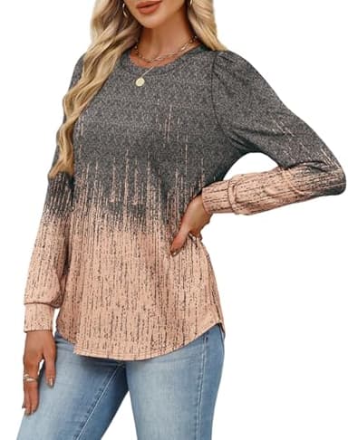 Alaroo Plus Size Tops for Women Long Sleeve Shirt Fall Fashion Basic Crewneck Sweatshirts Trendy Clothes 2025 Print 8 2XL - Image 4