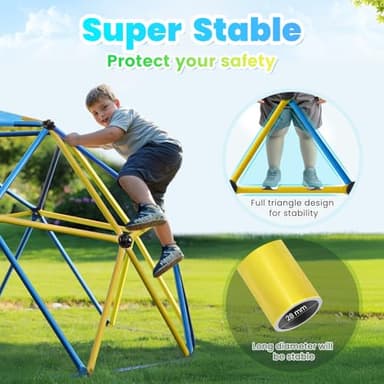 Zupapa 10FT Climbing Dome, Experience Ultimate Fun with The 2025 Upgraded Decagonal Geo Dome Climber - Supports 1000LBS Outdoor Playset and Easy Assembly Play Equipment for Kids (Blue, 10FT) - Image 2