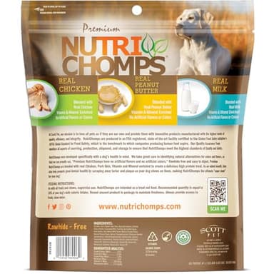 NutriChomps Dog Chews – 6-inch Twists, Easy to Digest, Rawhide-Free Dog Treats, Healthy, 12 Count, Real Chicken, Peanut Butter and Milk flavors - Image 7