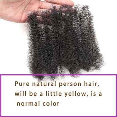 YuDragonFt Afro Kinkys Bulk Human Hair 16-Inch 30g/bundle Natural Black Mini Twist Human Hair for Microloc Loc Repair Twist Braids - Bleachable and Dyable (1 B 16 Inch) - Image 5