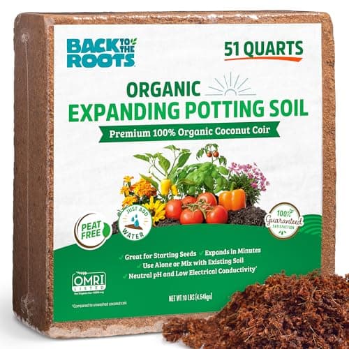 Back to the Roots Organic Coir, 51 Quart Expanding Soil, Great for Seeds and Potting - Image 1