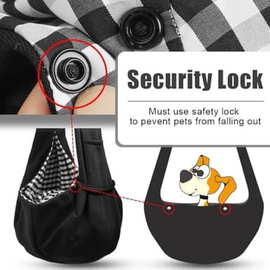 Tomkas Small Dog Sling Carrier - Classic Pocket & Classic Strap - for 3-10 lbs Pets(Black) - Image 5