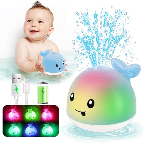 Bath Toys for Babies 6-12 Months - Water Table Accessories Pool Toys for Toddlers 1-3 - Light Up Whale Bath Toy Sprinkler - Bathtub Bathtime Fountain Baby Shower Toy 1st Birthday Girls Boys Gifts - Image 1