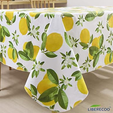 LIBERECOO 60" Square Vinyl Tablecloth with Flannel Backing, Stain-Resistant Tablecloths Waterproof Oil-Proof Wipeable Table Cover for Indoor/Outdoor Picnic, BBQ - Image 8