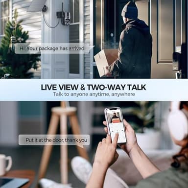 Solar Security Cameras Wireless Outdoor, 2K 360° View Solar Powered WiFi 3MP Security Camera for Home Security with Color Night Vision, PIR Detection, 2-Way Audio, Motion Alert, Easier to use - Image 6