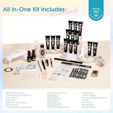 ROSALIND Poly Nail Gel Colors Kit -14 Colors +72 Nail Art Accessories kit Poly Nails Gel Kit Starter Kit with Mini UV Lamp Slip Solution Poly Nail Art Tools for Beginners with Everything - Image 6