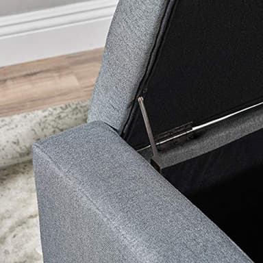Christopher Knight Home Guernsey Fabric Storage Ottoman, Charcoal 20x50.25x16.75 inches - Image 6