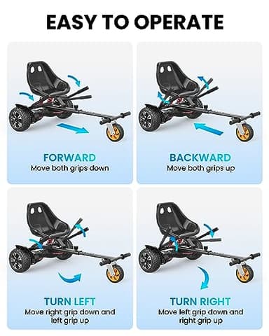 Gyroor K2 Balancing Scooter Go Kart Attachment for Kids & Adults, Adjustable Frame Length Balancing Scooter Seat Attachment for 6.5" 8" 10" Self Balancing Scooter - Image 6