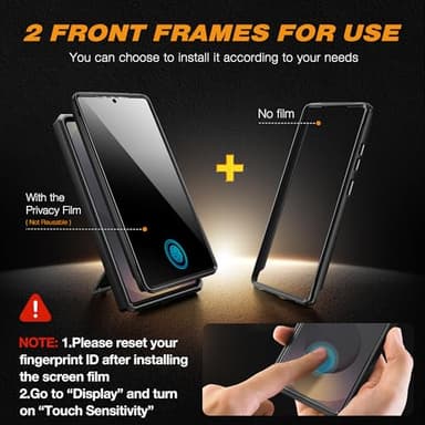 TONGATE for Samsung Galaxy S25 Ultra Case, [with Privacy Screen Protector & Slide Camera Cover] [2 Front Frames] Full-Body Heavy Duty S25 Ultra Case with Stand & Belt Clip Holster, Black Privacy 6.9" - Image 5